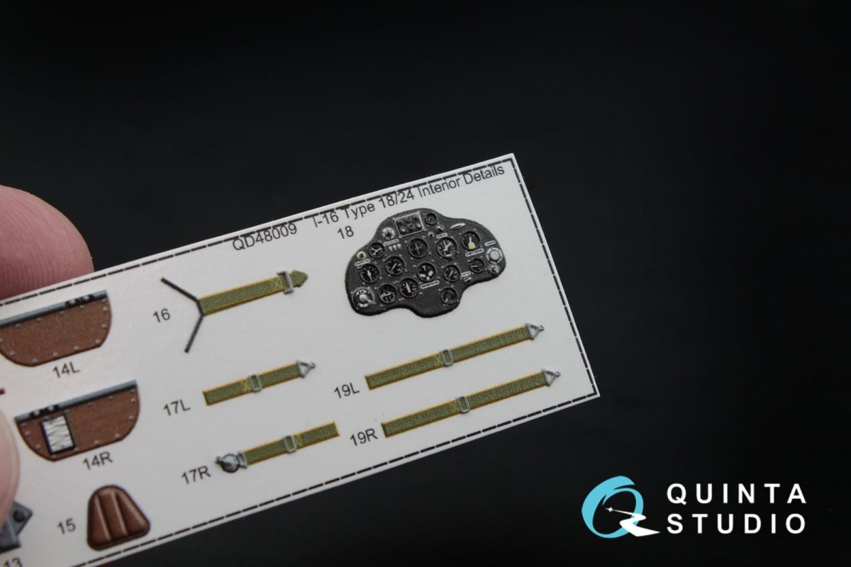 Quinta Studio QD48009 I-16 type 18/24 3D-Printed &amp;amp; coloured Interior on decal paper (for all kits) 1/48 – imagen 2