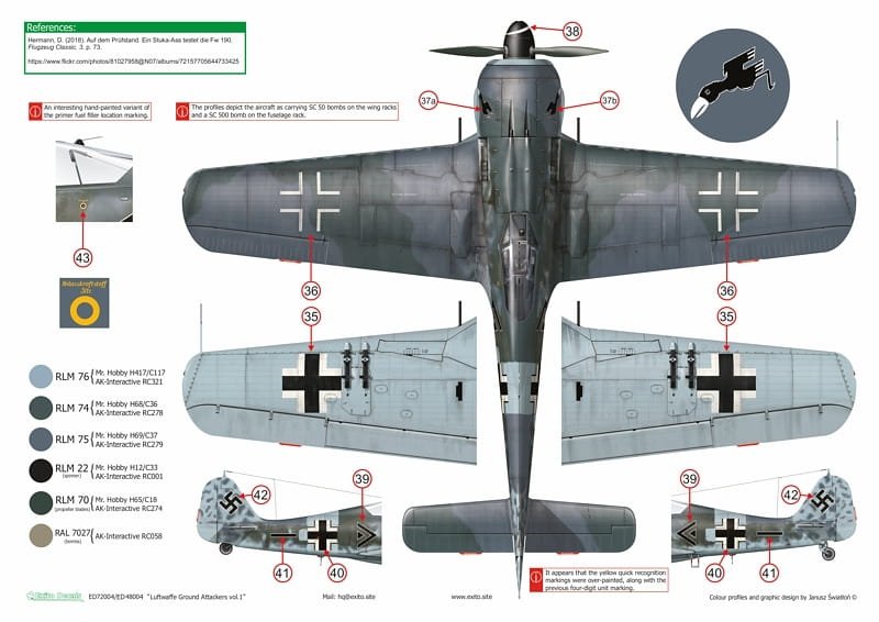 Exito ED72004 DECALS Luftwaffe Ground Attackers vol.1 - Ju 87 D-3, Hs 129, Fw 190F-8 1/72 – Bild 7