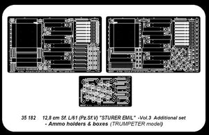 Aber 35182 German tank destroyer 12,8 cm Sf. L/61 (Pz.Sf.V) Sturer Emil- vol. 3 - additional set - ammo holders and boxes 1/35 – immagine 5