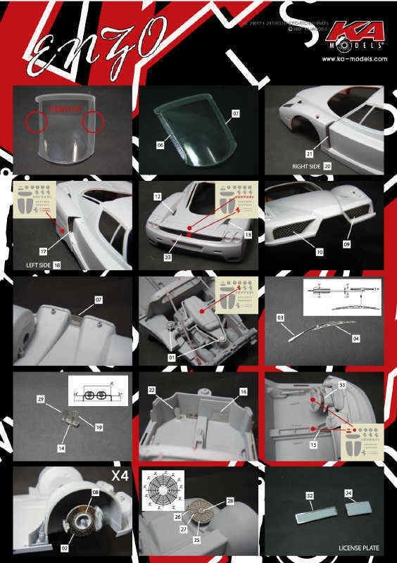 KA Models KE-24017 Ferrari Enzo Photo-Etched Upgrade 1/24 – Bild 2