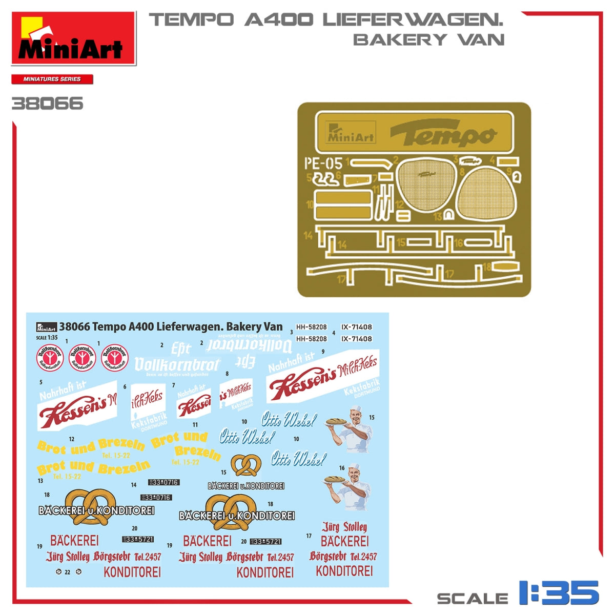 MiniArt 38066 TEMPO A400 LIEFERWAGEN. BAKERY VAN 1/35 – immagine 2