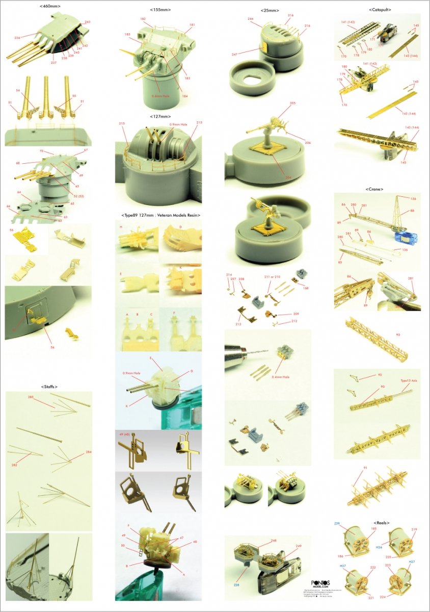Pontos 35003F1 IJN Yamato Detail Up Set 1/350 – Bild 3