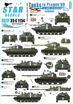 Star Decals 35-C1154 Tanks in Prague 1968 1/35