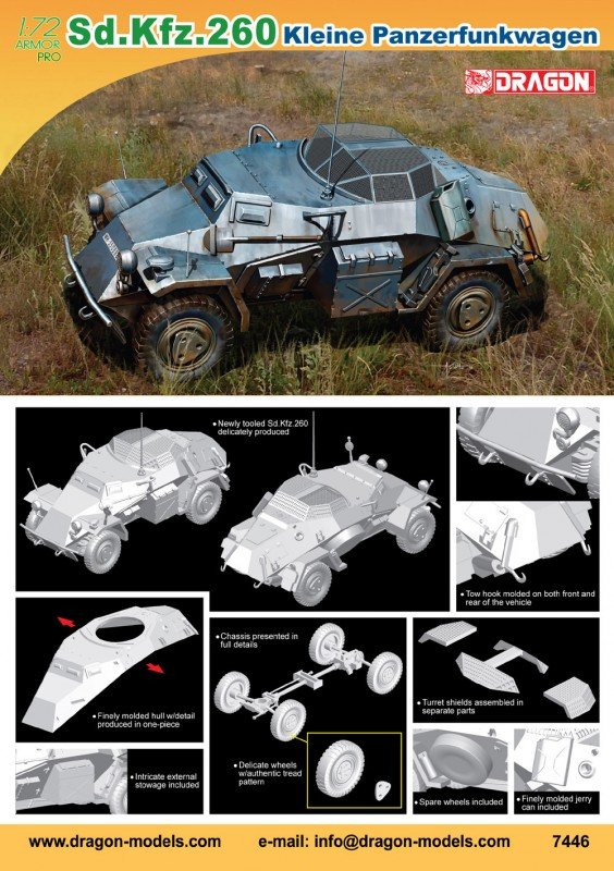 Dragon 7446 Sd.Kfz.260 Kleine Panzerfunkwagen 1/72 – imagen 2