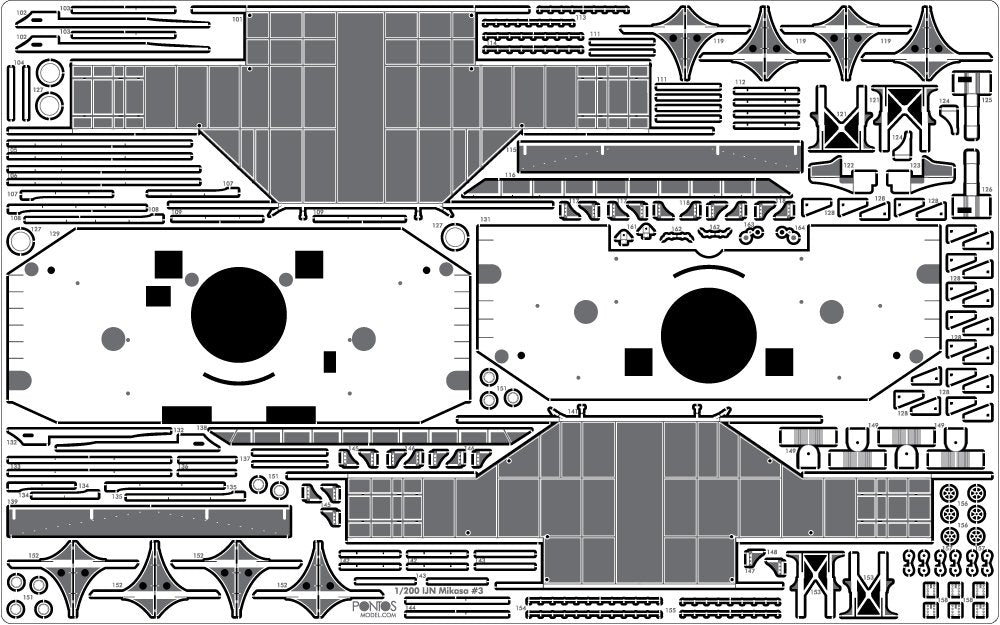 Pontos 23008F1 IJN MIKASA 1905 Detail Up Set 1/200 – immagine 25