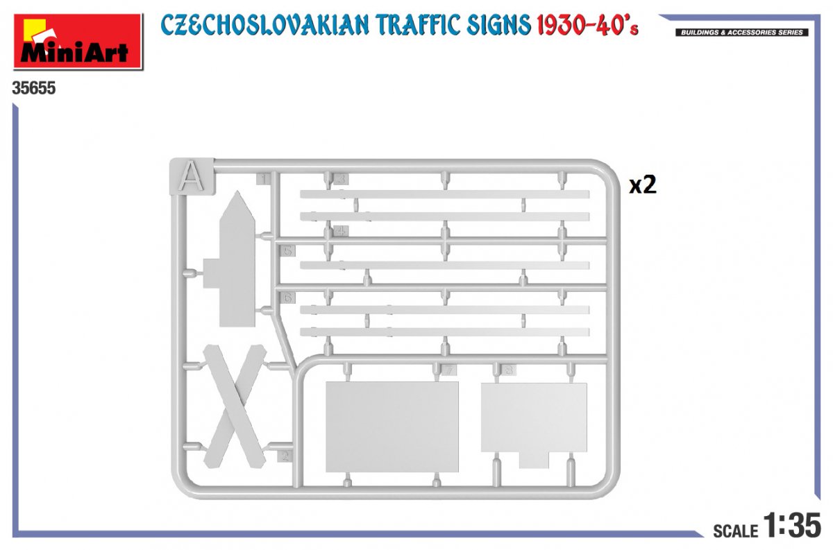 Miniart 35655 CZECHOSLOVAKIAN TRAFFIC SIGNS 1930-40&amp;#39;s 1/35 – image 3