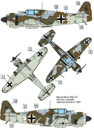 Dora Wings 48039 Marcel-Bloch MB.151 Hellenic AF / Luftwaffe 1/48 – zdjęcie 3