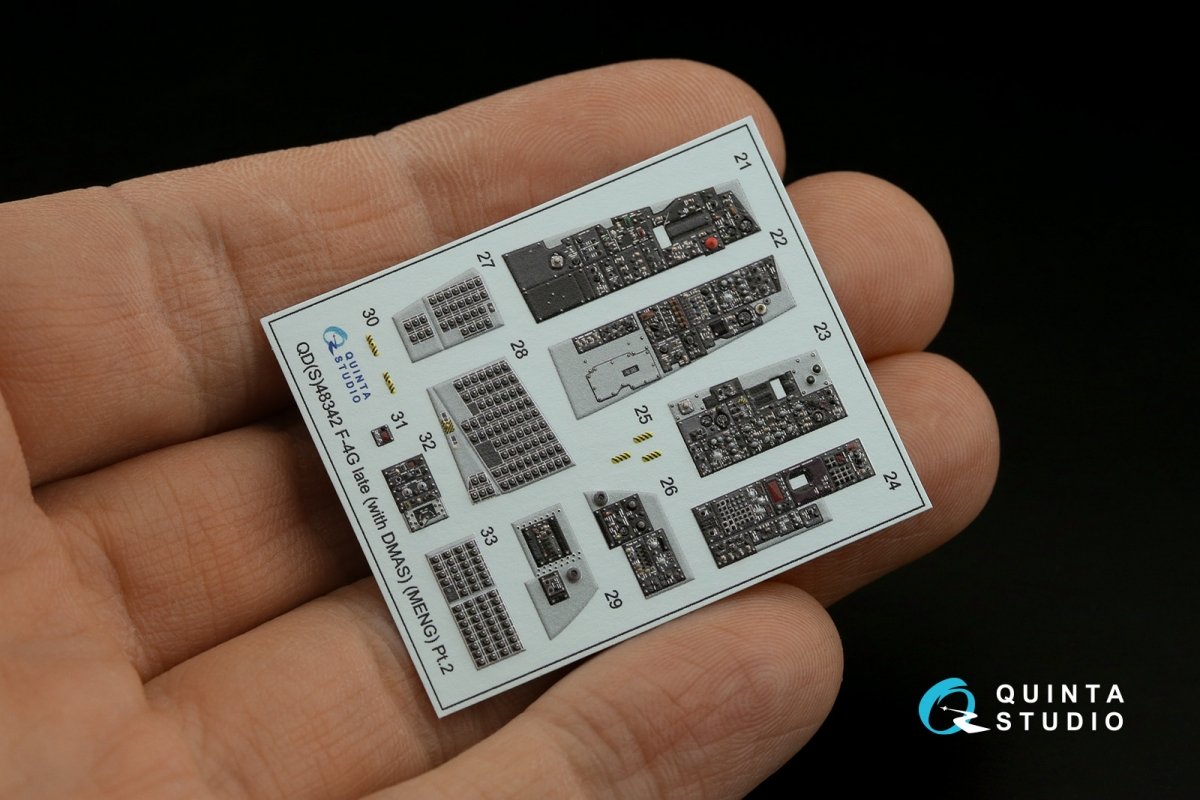 Intérieur imprimé en 3D et coloré sur papier décalcomanie Quinta Studio QDS-48342 F-4G tardif (Meng) (Petite version) 1/48 – image 3