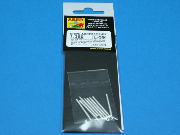 Aber 350L-39 Set of 8 pcs 380 mm short barrels for ships Richeulieu, Jean Bart 1/350 – immagine 3