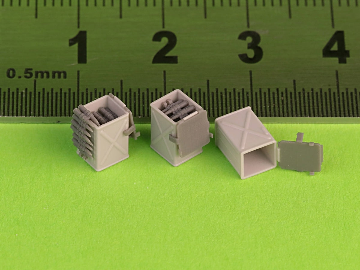 Boîtes de munitions Master GM-35-071 D68375 (50 cartouches) pour fusil Browning M2 .50 - utilisées au début de la Seconde Guerre mondiale (6 pièces) - OUVERTES 1/35 – image 3