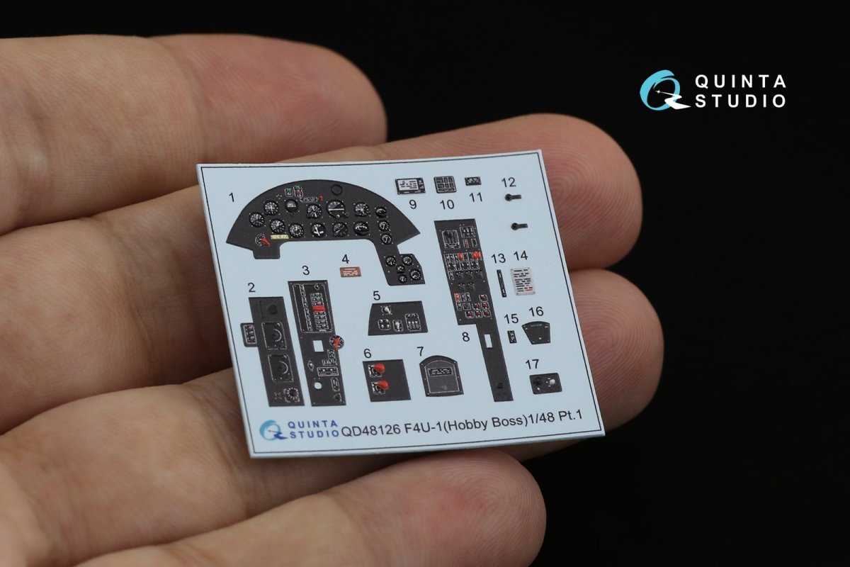 Quinta Studio QD48126 F4U-1 Corsair (Birdcage) 3D-Printed &amp;amp; coloured Interior on decal paper (Hobby Boss) 1/48 – immagine 11