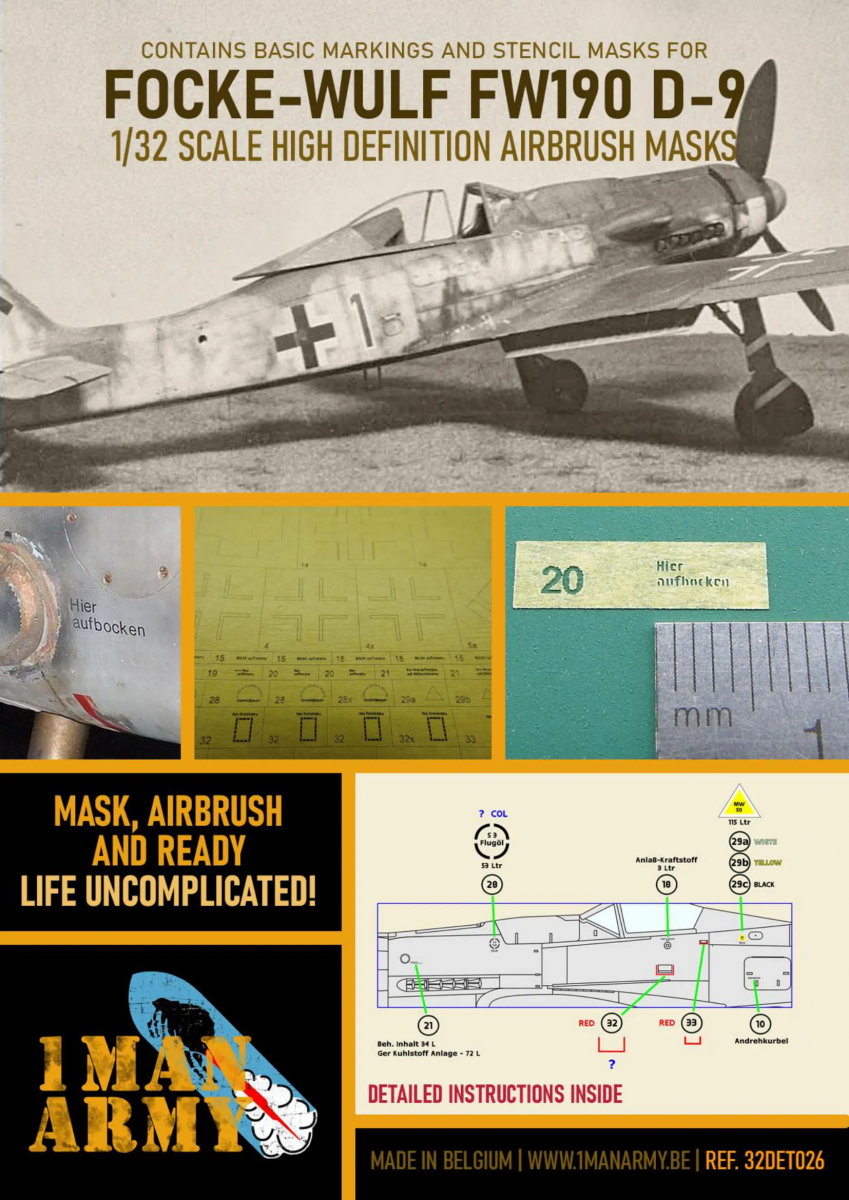 1 Homme Armée 32DET026 Focke Wulf 190 D9 1/32 
