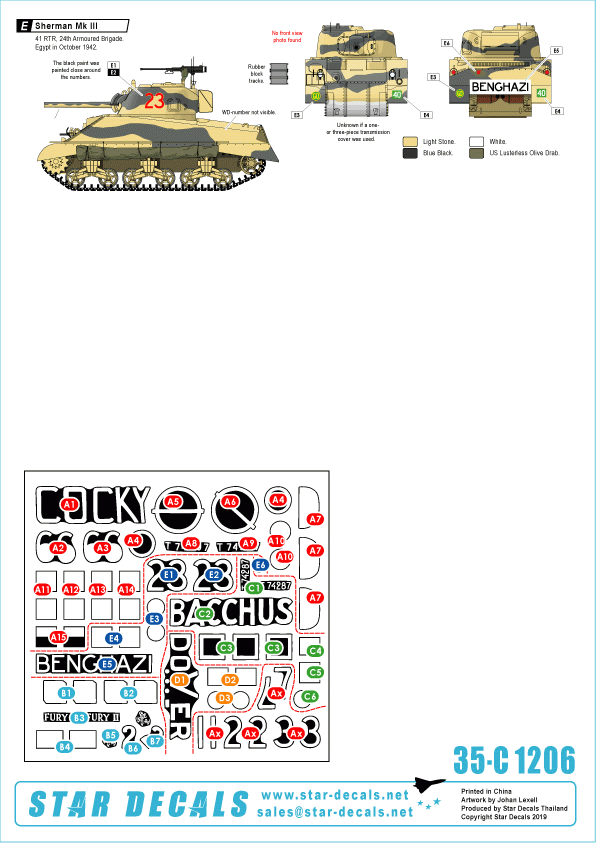 Star Decals 35-C1206 Sherman Mk III 1/35 – Bild 2