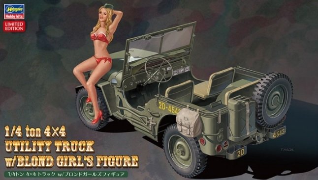 Hasegawa SP449 (52249) Camion utilitaire 4x4 de 1/4 tonne avec figurine de fille blonde 1/24