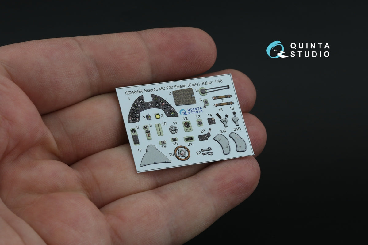 Quinta Studio QD48466 Macchi MC.200 Saetta (Early) 3D-Printed coloured Interior on decal paper (Italeri) 1/48 – immagine 4