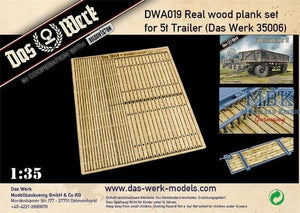 Das Werk DWA019 Jeu de planches en bois véritable 5t Remorque 1/35