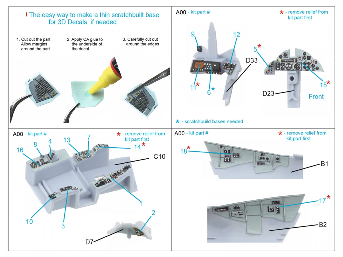 Quinta Studio QDS-72172 Blackburn Buccanneer S.2B Early 3D-Printed &amp;amp; coloured Interior on decal paper (Airfix) (small version) 1/72 – immagine 3