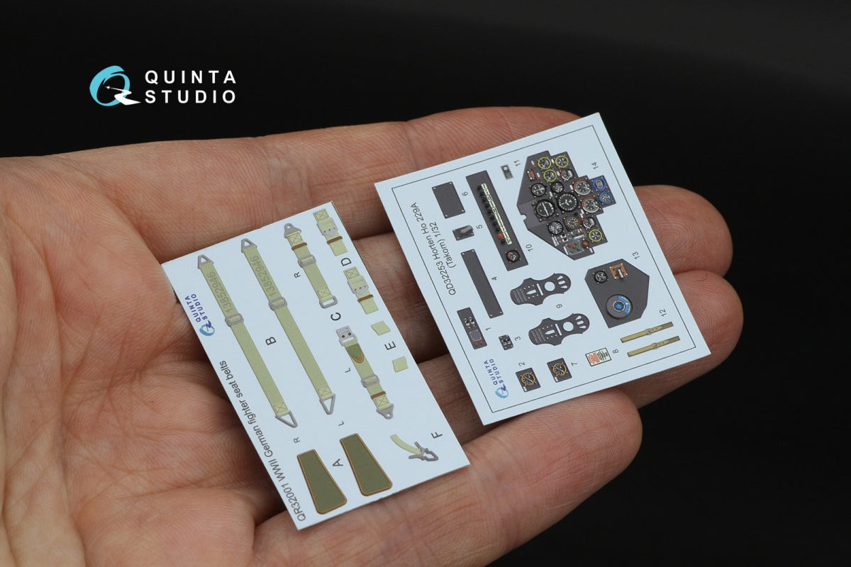 Quinta Studio QD32253 Horten Ho 229A 3D-Printed &amp;amp; coloured Interior on decal paper (Takom) 1/32 – immagine 3