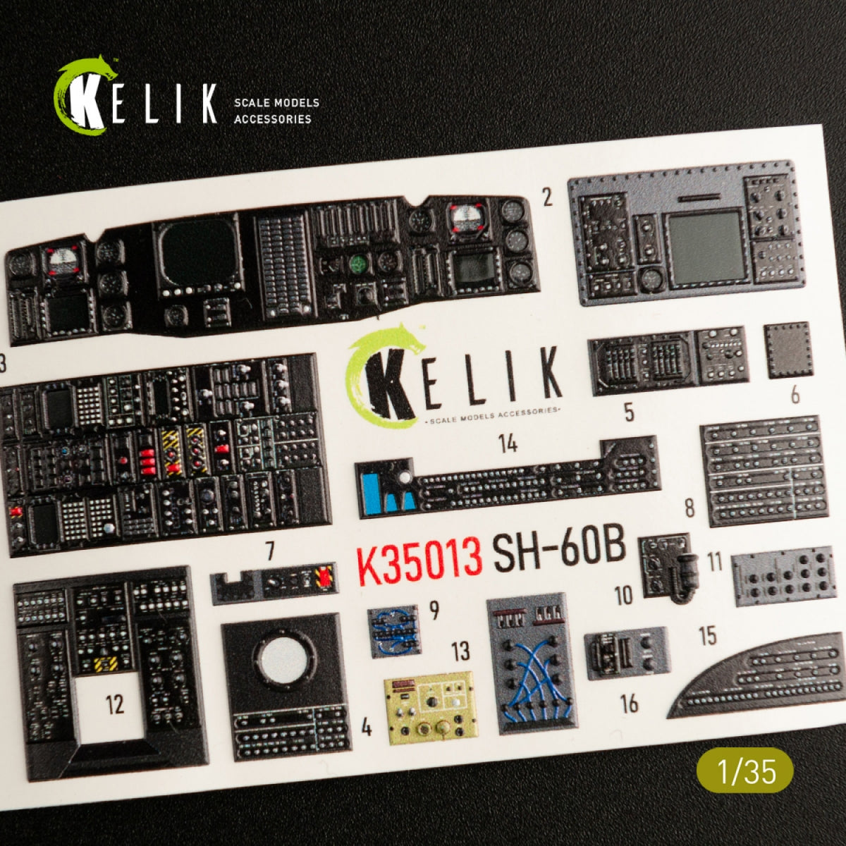 KELIK K35013 SH-60B INTERIOR 3D DECALS FOR KITTY HAWK KIT 1/35 – immagine 2