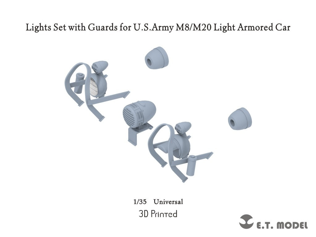 E.T. Model P35-288 Lights Set with Guards for U.S.Army M8/M20 Light Armored Car 1/35
