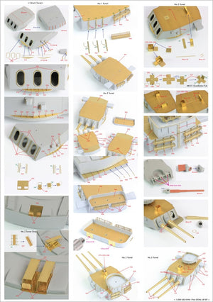 Pontos 23004F1 USS BB-61 Iowa 1944 Detail Up Set (Teak tone stained wooden deck) 1/200 – zdjęcie 33