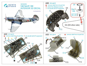 Quinta Studio QD48299 Yak-9T/DD 3D-Printed &amp;amp; coloured Interior on decal paper (Modelsvit) 1/48 – immagine 6
