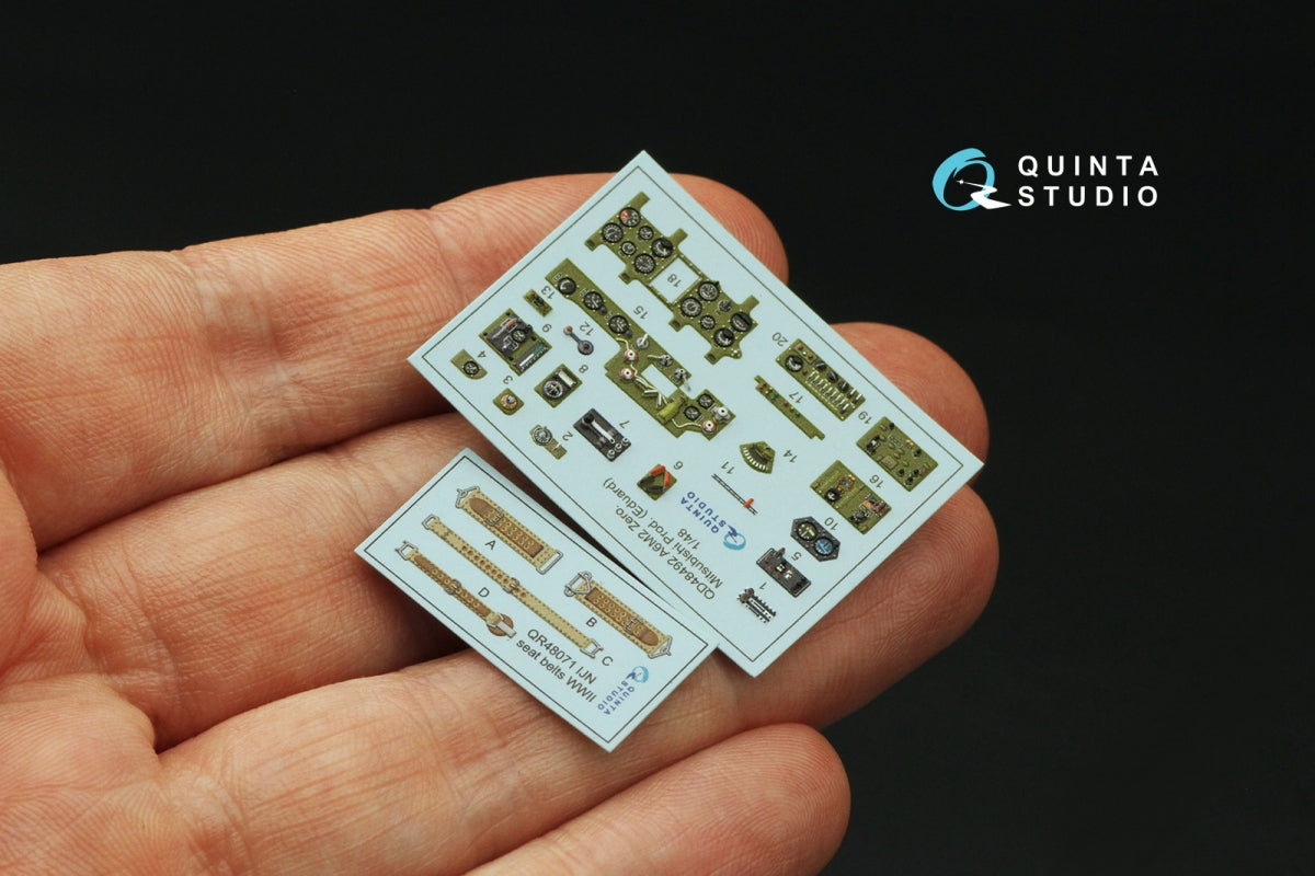 Quinta Studio QD48492 A6M2 Zero Mitsubishi Production 3D-Printed coloured Interior on decal paper (Eduard) 1/48 – imagen 3