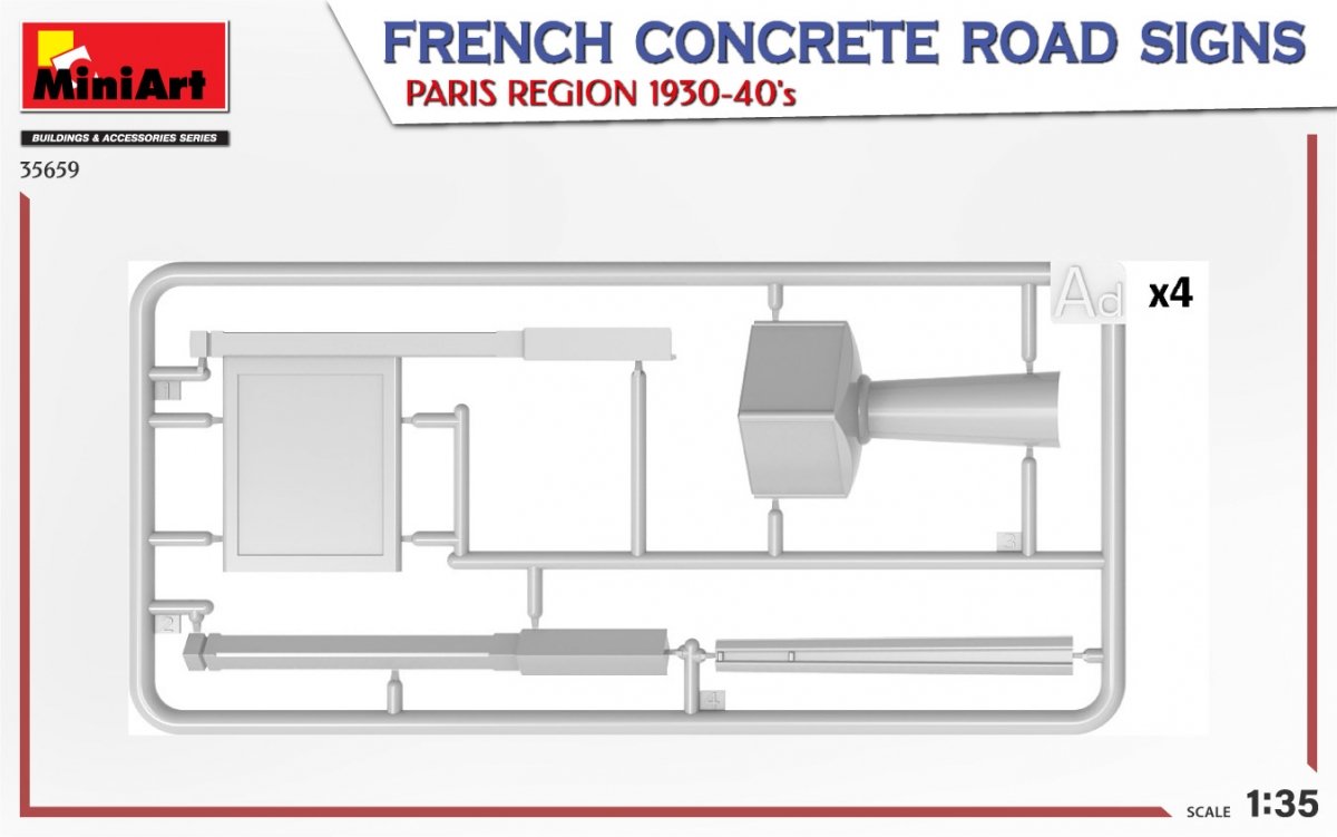 MiniArt 35659 FRENCH CONCRETE ROAD SIGNS. PARIS REGION 1930-40’s 1/35 – Bild 5