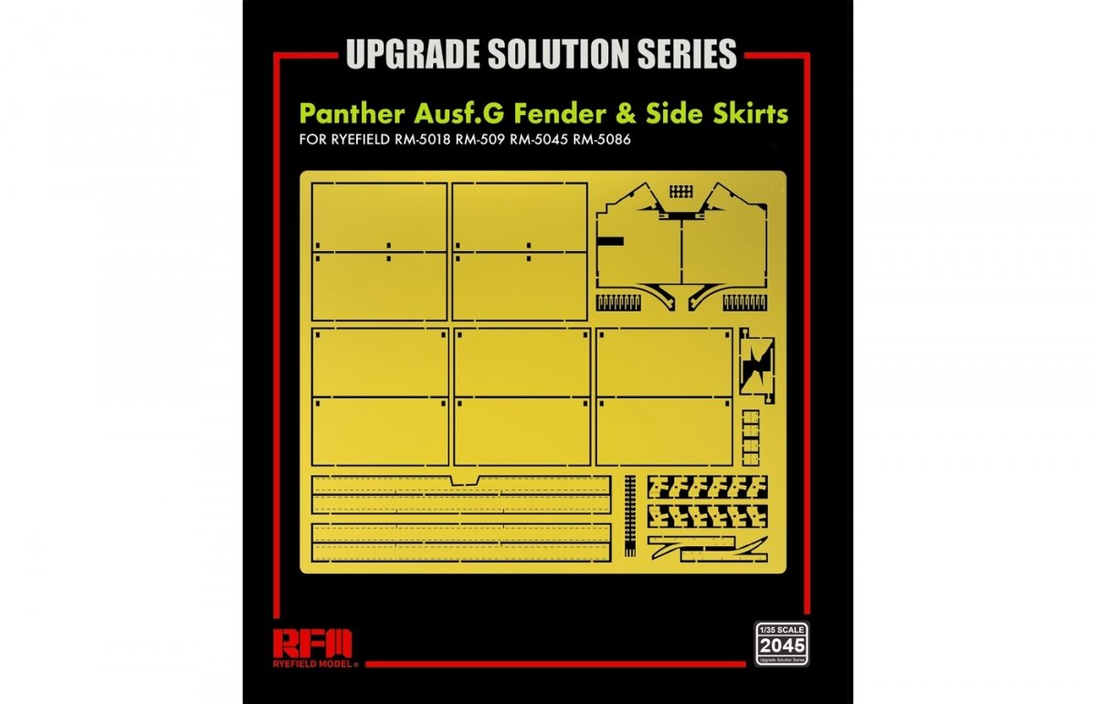 Rye Field Model 2045 Panther Ausf.G Fender &amp;amp; Side Skirt - Upgrade Solution 1/35 – Bild 2