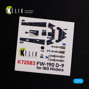 KELIK K72083 Fw 190 D-9 interior 3D decals for IBG Models kit 1/72 – immagine 3