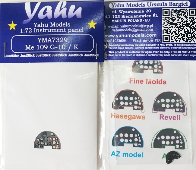 Yahu YMA7329 Me-109G-10 &amp;amp; K AZ Maquette / Fine Molds / Hasegawa 1/72