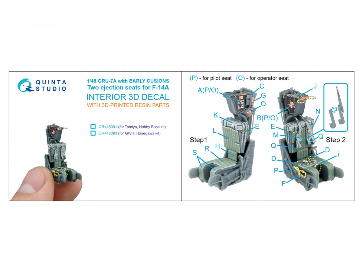 Quinta Studio QR+48091 GRU-7A early, 2 ejection seats for F-14 A (Tamiya, Hobby Boss) 1/48 – image 8