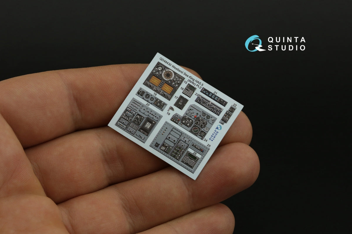 Quinta Studio QD48430 Westland Sea King HAS.5 3D-Printed &amp;amp; coloured Interior on decal paper (Airfix) 1/48 – immagine 6