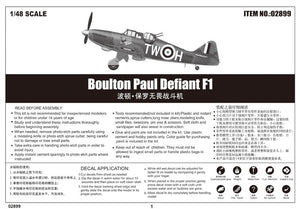 Trumpeter 02899 Boulton Paul Defiant F1 1/48 – immagine 2