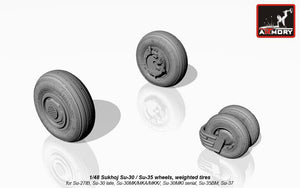 Armory Models AW48024 Sukhoj Su-30 / Su-35 wheels, weighted tires, front mudguard 1/48 – immagine 2