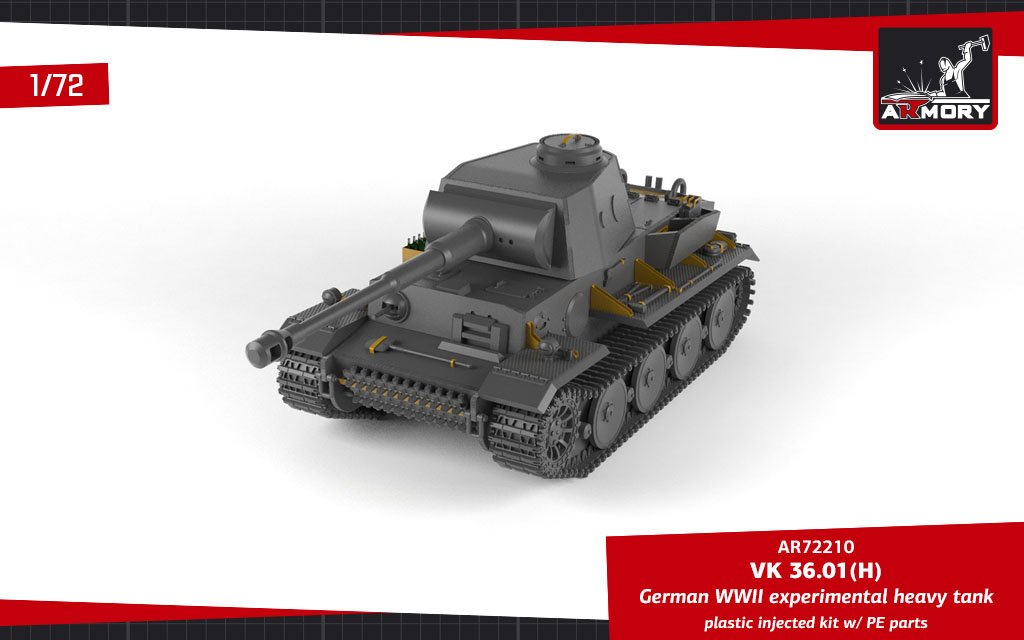 Armory Models 72210 VK 36.01(H) German WWII Experimental Heavy Tank 1/72 – zdjęcie 6