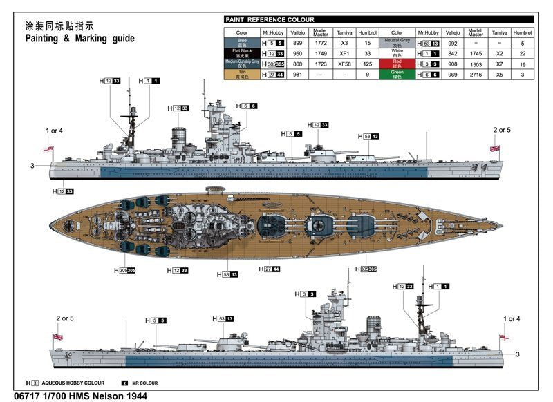 Trumpeter 06717 HMS Nelson 1944 1/700 – zdjęcie 2