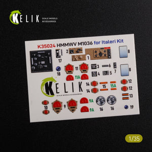 KELIK K35024 HUMVEE HMMWV M1036 with TOW Desert version Interior 3D Decal for Italeri kit 1/35 – Bild 2