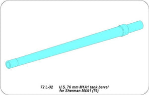 Aber 72L-32 Lufa 76mm do czołgu Sherman M4A1 (76) / U.S. 76 mm M1A1 tank barrel for Sherman M4A1 (76) 1/72 – Bild 6