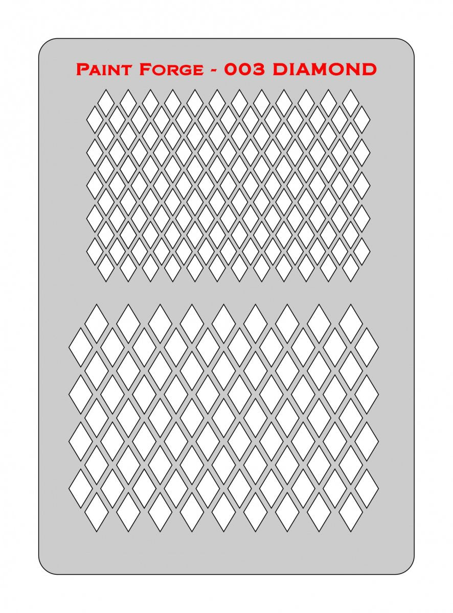 Paint Forge PFST003L STENCIL - DIAMONDS