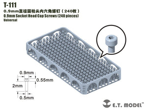 E.T. Model T-111 0.9mm Socket Head Cap Screws 240 pieces
