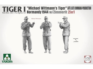 Takom 2201 Tiger I Late Production w/zimmerit Normandy 1944 Sd.Kfz. 181 Pz.Kpfw. VI Ausf. E &amp;quot;Michael Wittmann&amp;#39;s Tiger&amp;quot;(Late/Late Command) 1/35 – zdjęcie 4