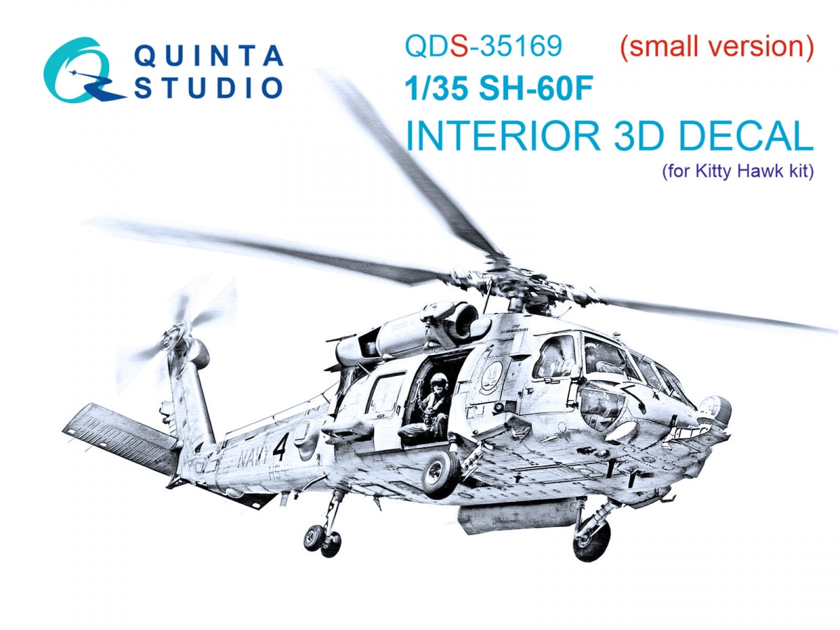 Quinta Studio QDS-35169 SH-60F Seahawk 3D-Printed &amp; coloured Interior on decal paper (Kitty Hawk) (Small version) 1/35