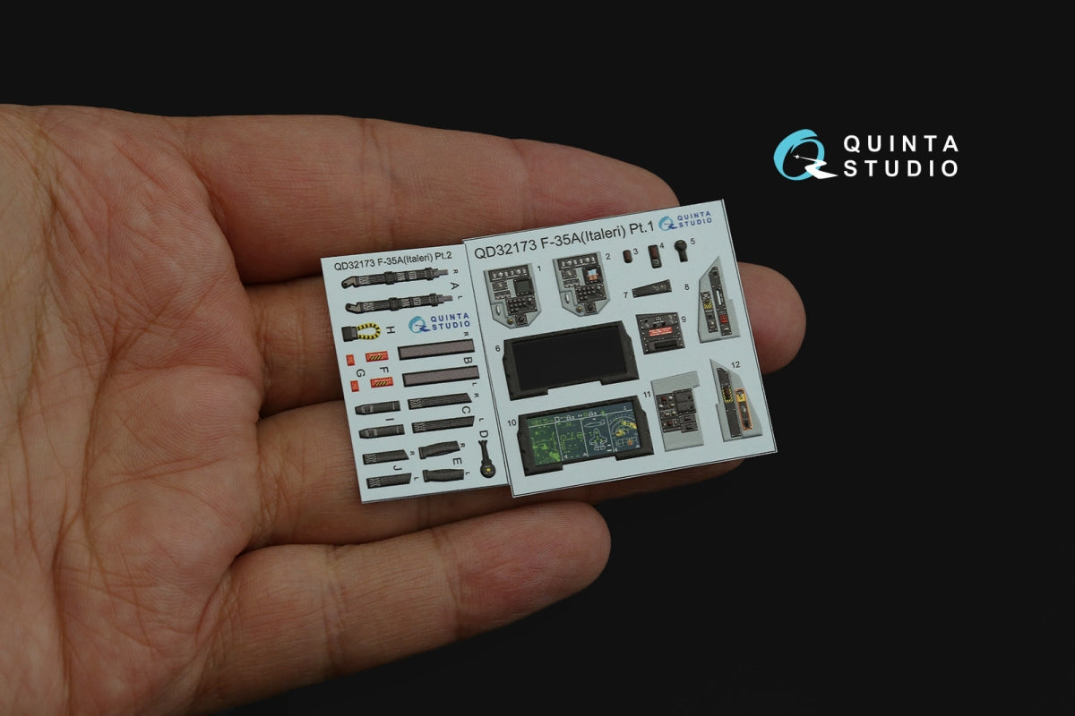 Quinta Studio QD32173 F-35A 3D-Printed &amp;amp; colored Interior on decal paper (Italeri) 1/32 – image 5