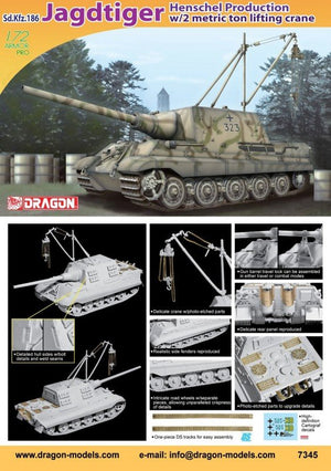 Dragon 7345 Jagdtiger /Henschel w. Crane 1/72 – immagine 2