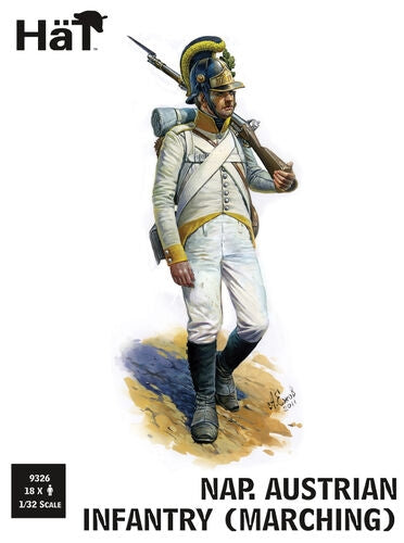 Hat 9326 Napoleonic Austrian Line Infantry - Marching (18 figures) 1/32