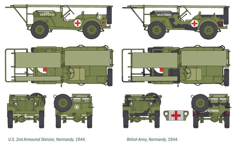 Italeri 0326 1.4 ton. 4 4 AMBULANCE JEEP 1/35 – immagine 3