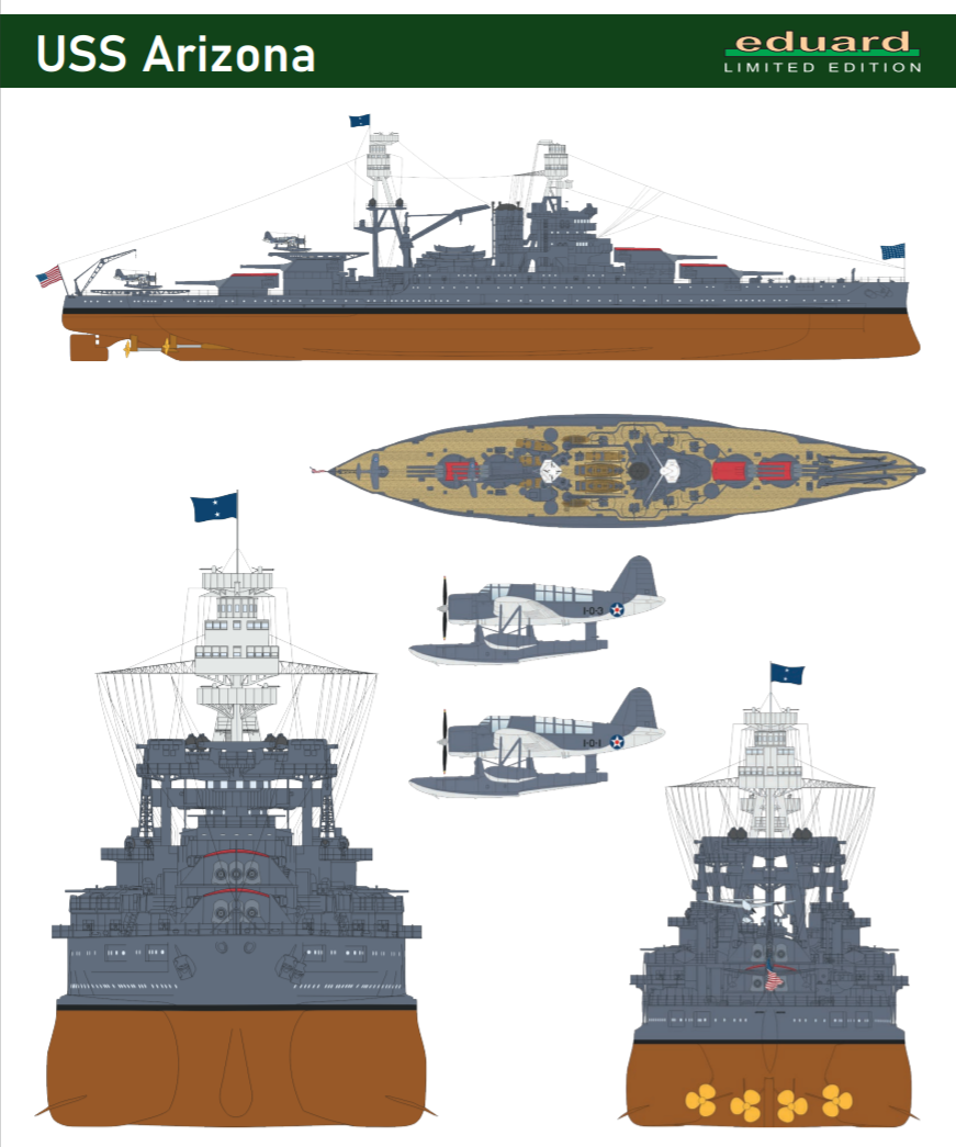 Eduard LN01 USS Arizona 1/350 – imagen 2