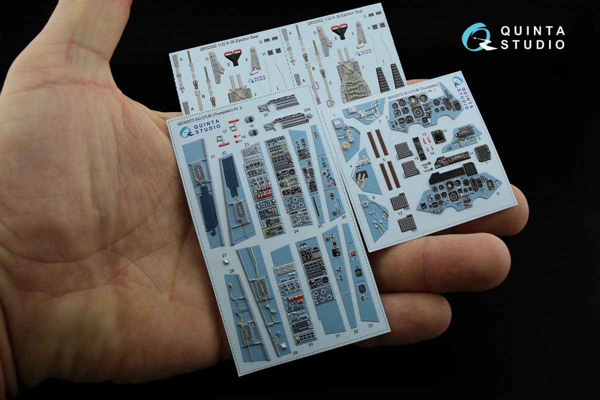 Quinta Studio QD32072 Su-27UB 3D-Printed &amp;amp; coloured Interior on decal paper (for Trumpeter kit) 1/32 – Bild 2