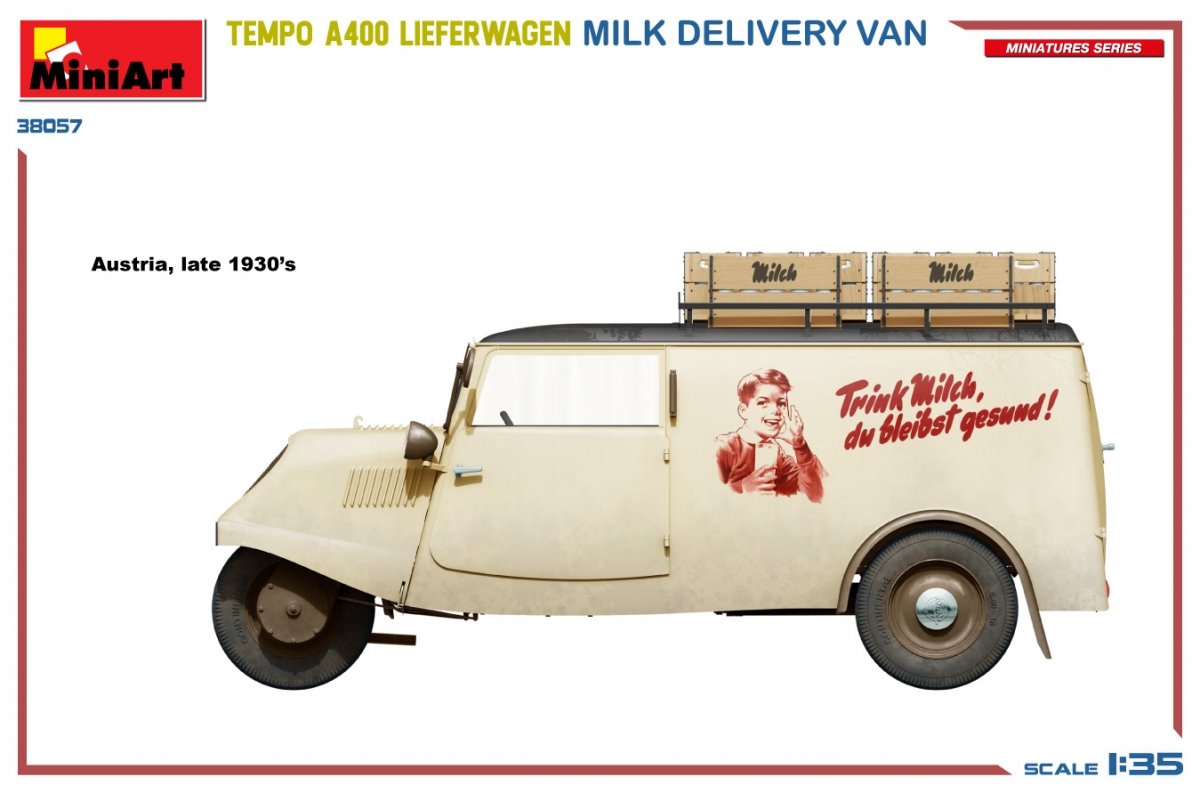MiniArt 38057 TEMPO A400 LIEFERWAGEN. MILK DELIVERY VAN 1/35 – Bild 3